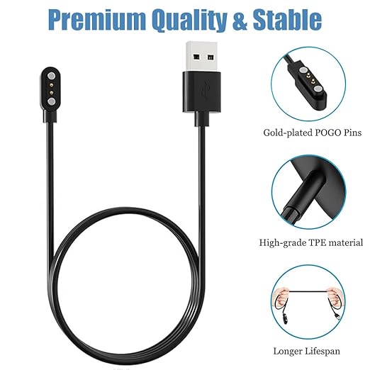 2-Pack VeryFit Smartwatch Charger, Magnetic Charging Cable for IDW26 25 23 21 19 17 16 15 13, SKG V7 Pro R8, Umidigi Uwatch 3S 3 2S 2 / Urun Smartwatch