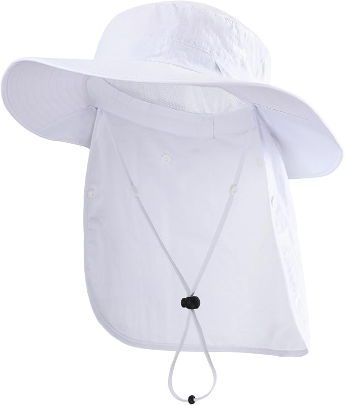 Home Prefer UPF 50+ Sun Hats for Men Women Wide Brim Fishing Hat with Neck Flap Summer Safari UV Protection Bucket Hat