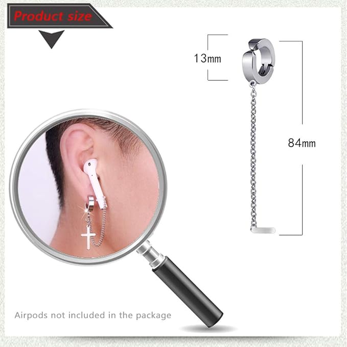 ZOSTLAND 1 Pair Creative Earphone Anti Lost Sports Earring Clip Earclip Strap Wireless Earhook Earbud Ear Bud Holder Connector Compatible with Airpods 1/2/Pro/3 Beats Fit Pro Sony (Cross Clip)