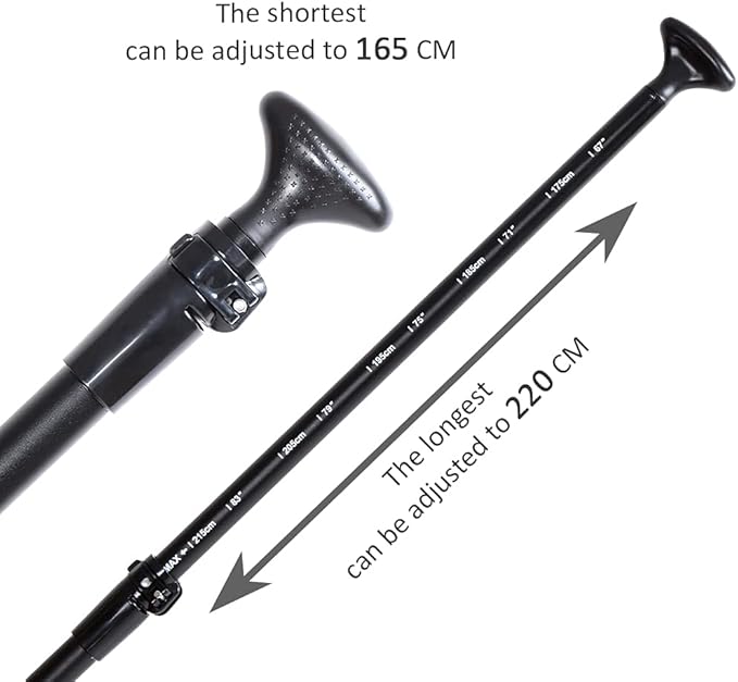 SUP Paddle - 3-Piece Adjustable Aluminium SUP Paddle with Glass Fiber Blade for Surfing, Floating, Water Sports