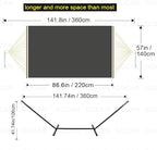 Quilted Fabric Double Hammock Won't flip with Stand and Spreader Bars,Safer and Sturdier,Quality Hammocks for Outdoor Indoor Patio Yard Two Sided Dual use Deep Grey