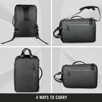 Kenneth Cole REACTION Parker 16" Polyester Tech Covertible Backpack/Briefcase, Black