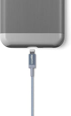 Amazon Basics 2-Pack USB-A to Lightning Cable, Apple MFi Certified, Nylon Braided Cord for iPhone 14 13 12 11 X Xs Pro, Pro Max, Plus, iPad, Data Sync, 3 Foot, Dark Gray