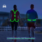 LED Reflective Vest Rechargeable Running Light for Runners High Visibility Safety Vest for Running,Cycling or Walking