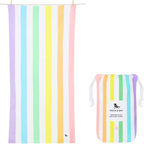 Dock & Bay Beach Towel - Quick Dry, Sand Free - Compact, Lightweight - 100% Recycled - Includes Bag - Summer - Unicorn Waves - Large (160x90cm, 63x35)