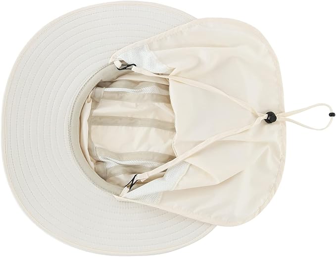 Home Prefer UPF 50+ Mens Wide Brim Fishing Hat with Neck Flap Sun Hat for Men Women Sun Protection Cap