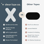 Clean Tape Company | 128 Count Premium X Tape for Sensitive Skin | Pain Free Removal, No Residue, Gentle Transparent for Multi-Purpose - Latex Free & Gentle On Skin