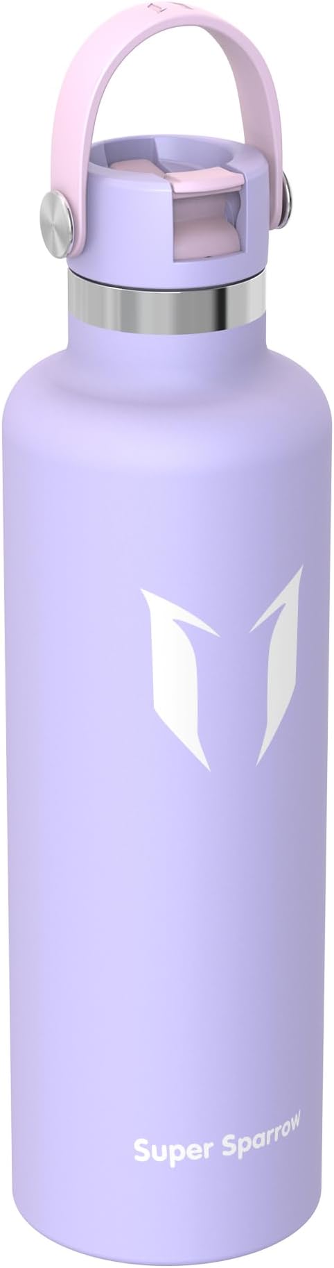 Super Sparrow Insulated Water Bottle - 17 Oz / 25 Oz / 32 Oz - Standard Mouth FlipFlow Flask - BPA Free, Leak Proof Drink Bottle- Ergonomic Straw Water Bottles for Work, Gym, Travel, Sports