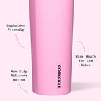 Corkcicle Sport Canteen - Keeps Drinks Cold 25 Hours - Stainless Steel Water Bottle - Triple-Insulated - Spill-Proof - Summer Drinkware Gift - Keeps Drinks Ice Cold - 32 oz - Sun-Soaked Pink