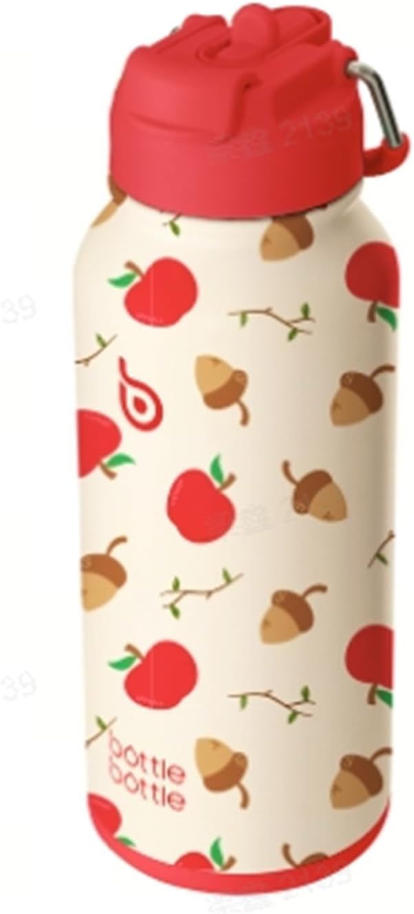 BOTTLE BOTTLE 32oz Insulated Water Bottle Stainless Steel Sport Water Bottle with Straw Dual-use Lid Design for Gym with Pill Box