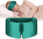 Mulberry Silk Sleep Mask – 100% Silk Sleep Masks for Women, Anti-Wrinkle, Light Blocking Eye Cover, Adjustable for Travel & Beauty (Green)