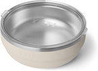 YETI Rambler Low Bowl, Vacuum Insulated, Stackable and Nestable Stainless Steel Bowl with Lid, 3.6 Quart, Cape Taupe