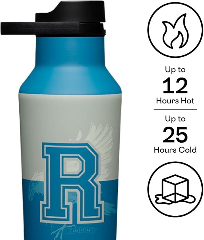 Corkcicle Harry Potter Sport Canteen - Insulated Stainless Steel Water Bottle - Compact & Travel-Friendly - Durable - BPA Free - Non-Slip Silicone Base - Easy Grip - 20 oz - Ravenclaw
