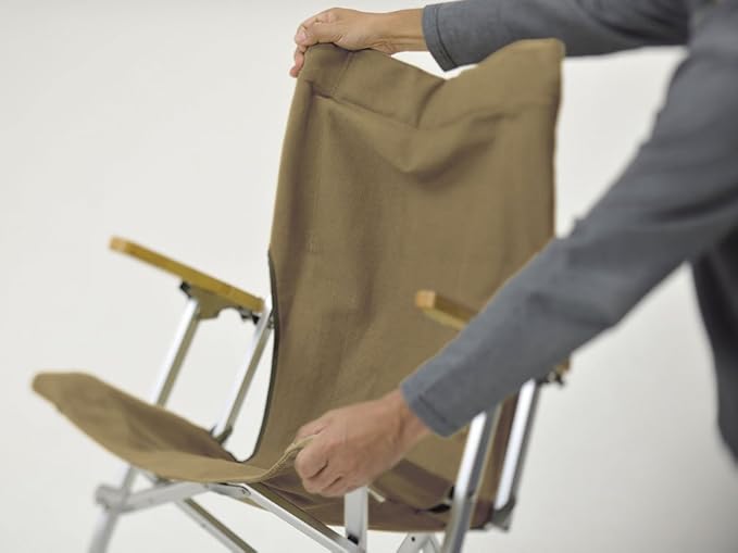 Snow Peak Low Beach Chair, Collapsible, Outdoor, Camping, Patio, Brown