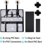 GENORTH Dog Car Seats for Small and Medium Dogs,Portable Puppy/Pet Car Booster Seat with Clip-On Leash and Mesh Window for Pet Up to 20 lbs