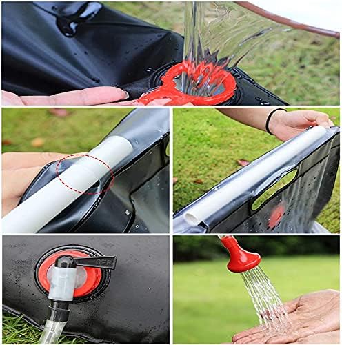 Pop-up Shower Tent & 20L Solar Shower Bag Combo - Waterproof Camping Privacy Shelter with Portable Heated Water Reservoir for Outdoor Bathing, Beach, Hiking (Green, 120x120x190cm)