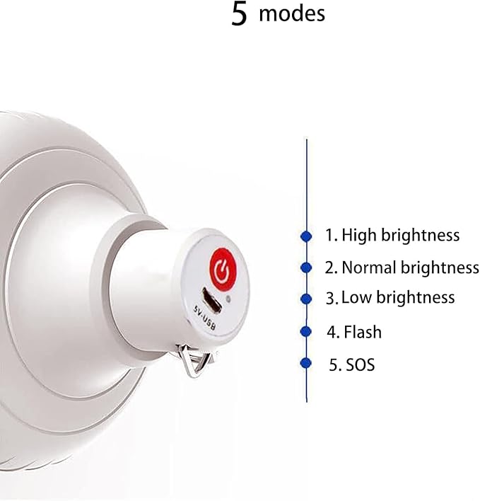 [6.8*4.8"] Rechargeable Camping Lantern , IPX7 Waterproof LED Emergency Light - 3600mAh Battery, USB Charging, 5 Light Modes for Tent/Hiking/Hurricane