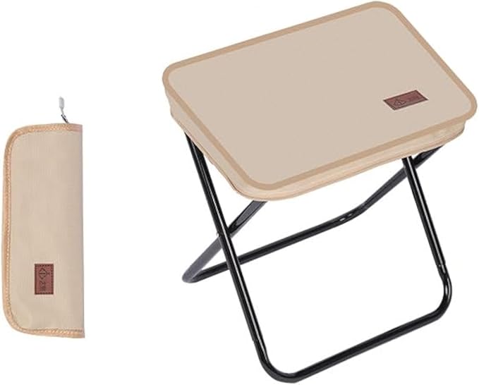 THE LIMIT Mini Folding Stool with Carry Bag for Travel, Hiking, BBQ, Fishing and Leisure (Khaki)