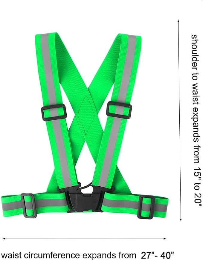 Running Reflective Vest Gear 3 Pack, Adjustable Safety Vest High Visible Reflective Belt Straps Night Walking Vest