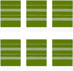 HAVLULAND Turkish Beach Towels Oversized -100% Turkish Cotton Super Soft Lightweight - Absorbent and Quick Drying Bath Towel - Sand Free Beach Towel - Turkish Towels for Adults (Olive Green, 6 Pack)