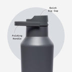 Corkcicle Classic Sport Canteen Insulated Water Bottle - Keeps Beverages Cold 25 Hours - Triple Insulated - Summer Drinkware Gift - Keeps Drinks Ice Cold - Leak-Proof Cap - 32 oz - Flint