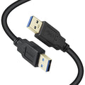 XBOHJOE USB3.0 Male to Male Cable 6.6FT USB Type A Male to A Male Cord 5 Gbps Double USB a to USB a Cable Compatible with Hard Drive Cooling Fan/pad DVD Player and More (Black, 6.6FT)