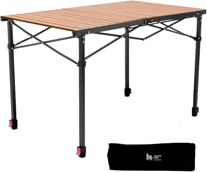 OUTSIDER Folding Camping Table Adjustable Height Foldable Roll-up Aluminum Camp Table Portable Table with Carry Bag - for Outdoor Cooking, Beach, Picnic, BBQ, Travel Style2