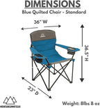 Quilted Standard Camping Chair with Padded Seat and Back for Camping/Hiking/Backpacking Made by Caddis Sports (Standard Chair (Blue))