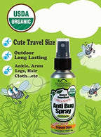US Organic Mosquito Repellent Anti Bug Outdoor Pump Sprays, USDA Certification, Cruelty Free, Proven Results by Lab Testing, Deet-Free (2 oz Travel Size)