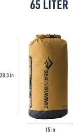 Sea to Summit Big River Dry Bag, Heavy-Duty Dry Storage, 65 Liter, Gold Brown