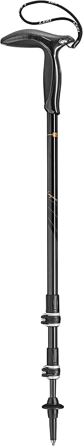 LEKI Legend Black Carbon Adjustable Lightweight Walking Pole (Single) for Trekking & Hiking