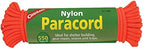 Coghlan's 50 ft Nylon Paracord - Type III 550 Survival Rope with 7 Core Strands, 550 lbs Break Strength - Versatile Outdoor Gear for Camping, Shelter, Repair, and Emergency Preparedness