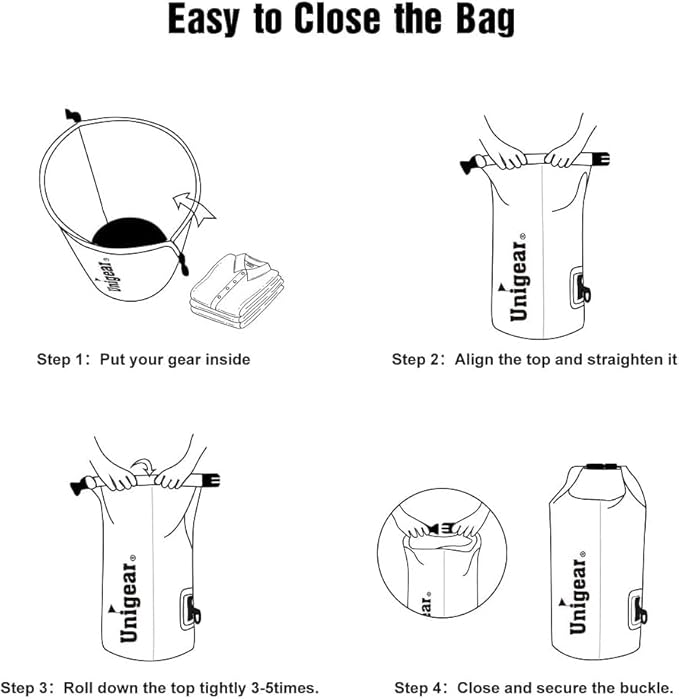 Unigear Dry Bag Waterproof, 2L/5L/10L/20L/30L/40L Floating and Lightweight Bags for Kayaking, Boating, Fishing, Swimming and Camping with Waterproof Phone Case