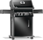 Napoleon Rogue 425 Propane Gas Grill with Range Side Burner, Black, 3 Stainless Steel Main Burners, Durable Grilling Power