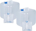 2 Pack Collapsible Water Container with Spigot, Foldable Cube Water Jugs Portable Water Storage for Outdoors Camping Hiking Disaster Preparedness & Survival Gear 1.4/2.6/4/5.3 Gallon
