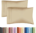 King Standard Pillow Cases Set of 2 - Soft Hotel Quality Pillowcase Covers - Comfy Bedding for Women, Men, Kids & Teens - Machine Washable Pillow Protectors - 2 Piece Set - King Standard Size Beige