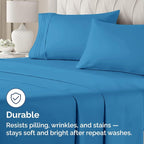 King Pillow Cases Set of 2 - Ultra Soft Hotel Quality Pillowcase Covers - Comfy Cozy Bedding for Women, Men, Kids and Teens - Machine Washable Pillow Protectors - 2 Pieces Set - King Size Denim Blue