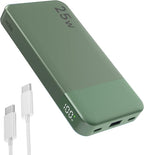 NOBIS Portable Charger, 10000mAh Power Bank Fast Charging, Battery Pack with C to C Cable, Battery Bank with Digital Display for iPhone iPad Android etc (Green, 25W)