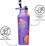 Corkcicle Classic Sport Canteen - Insulated Stainless Steel Water Bottle - Compact & Travel-Friendly - Durable - Dishwasher Safe - BPA Free - Non-Slip Silicone Base - 20 oz - Super Bloom