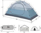 MC TOMOUNT Backpacking Tent 1-2 Person Waterproof Lightweight Double Layer Free-Standing Aluminum Pole for Outdoor Camping Hiking 4 Season