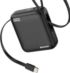 Hichain Small Portable Charger with Built in Cables LED Display, Mini Power Bank 10000mAh 22.5W USB-C Fast Charging Battery Pack, Travel Essential Power Bank for iPhone, iPad, Samsung, Android (Black)