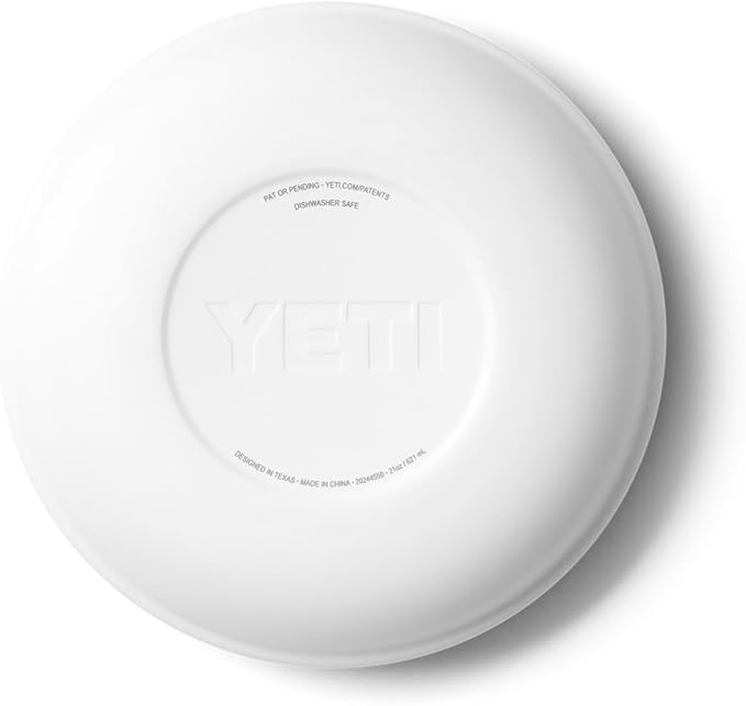 YETI Rambler Low Bowl, Vacuum Insulated, Stackable and Nestable Stainless Steel Bowl with Lid, 0.7 Quart, White