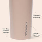 Corkcicle Classic Canteen - Keeps Drinks Cold for 25 Hours - Triple-Insulated Stainless Steel - Dishwasher Safe - Summer Drinkware Gift - Keeps Drinks Ice Cold - 16 oz - Desert