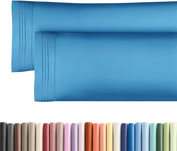 Long Pillowcases - Body Pillow Cover - Long Pillow Insert for Sleeping, Side Sleepers - Soft & Breathable Body Pillow Case with Envelope Enclosure - Comfy & Machine Washable - 20" x 54" (Denim Blue)