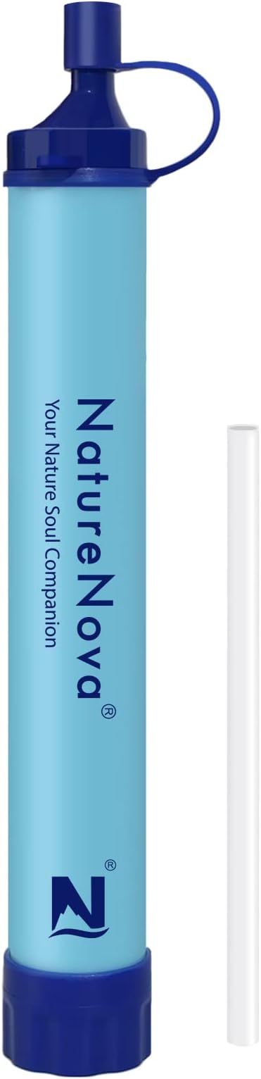 Personal Water Filter Straw Outdoor Portable Filtration Emergency Survival Gear Water Solutions Tactical Gear for Hiking Camping Accessories Travel Hunting Fishing Outing Backpacking