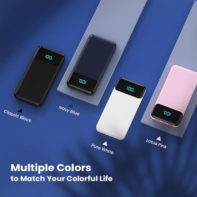 Portable Charger 40800mAh Power Bank with 3 Built-in Cable,25W PD USB C in&Out Power Bank Fast Phone Charging,QC4.0 LED Display Portable Battery Pack Compatible with iPhone 16/15, Galaxy Android-Black