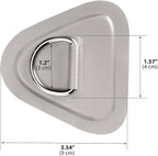 TOBWOLF 6 Pack 3.54" / 9cm Stainless Steel D-Ring Patch for Inflatable Boat Kayak Dinghy SUP, Triangular D-Ring PVC Patch Stand-Up Paddleboard Canoe Rafting Accessories, NO Glue Included