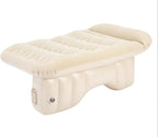 Self-Inflating SUV Air Mattress Back Seat with Built-in Pump - Portable Air Couch for Car Camping Travel, Flocking Surface, Fast Inflation Deflation, Beige Brown