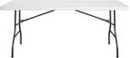 COSCO 6 Foot Blow Molded Folding Table, White