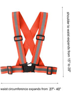 Running Reflective Vest Gear 3 Pack, Adjustable Safety Vest High Visible Reflective Belt Straps Night Walking Vest